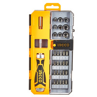 Отвертка с набором головок и насадок 33 шт INGCO HKSDB0338