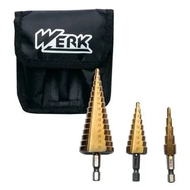 Набор ступенчатых сверл 3 шт WERK 2039511