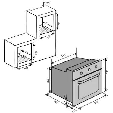 Духова шафа електрична Ventolux EO60TC-6P IVG Духова шафа електрична Ventolux EO60TC-6P IVG