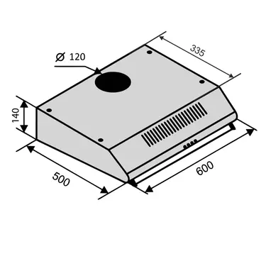 Витяжка VENTOLUX ROMA 60 BK 2M LUX