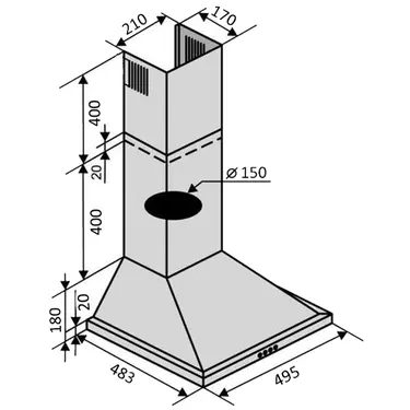 Витяжка Ventolux LIDO 50 BR (700)
