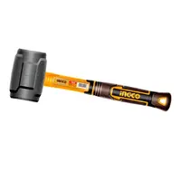 Киянка гумова 450 гр чорна, фіберглас INGCO HRUH8816