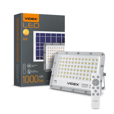 Прожектор акумуляторний Videx VL-FSO2-505 5000K із сонячною панеллю та пультом