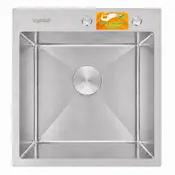 Мийка кухонна Ventolux HMKS 5050 SS 3/0,8 врізна квадратна 500×500 мм з нержавіючої сталі