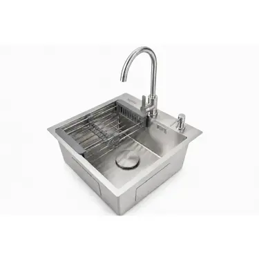 Мийка кухонна Ventolux HMKS 5050 SS 3/0,8 врізна квадратна 500×500 мм з нержавіючої сталі